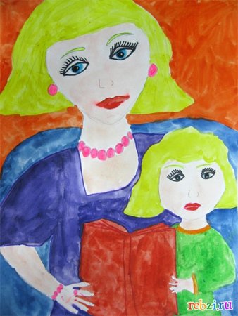 Рисование портрета мамы для дошкольников