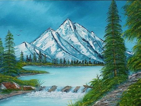 Рисование горного пейзажа