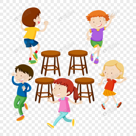 Дети бегают вокруг стульев