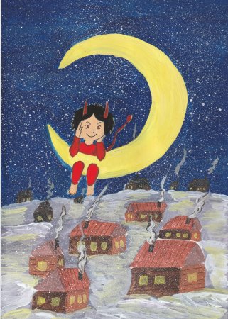 Раскраска ночь перед Рождеством Гоголь