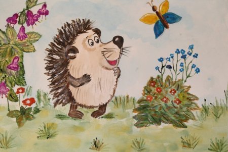 Ежик рисунок для детей