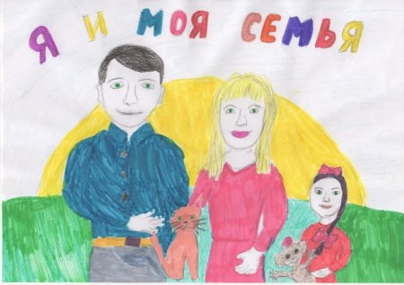 Рисунок мама папа я дружная семья