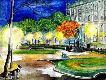 Иллюстрации парков скверов