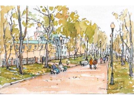 Парк акварелью