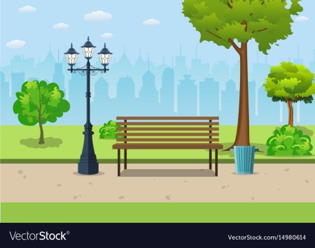 Лавочка в парке иллюстрация