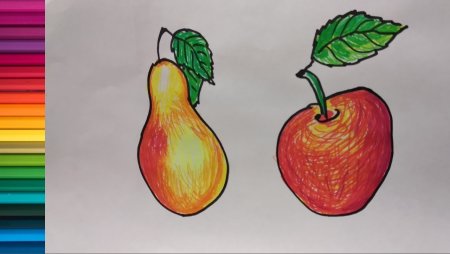 Рисунок груши фломастером