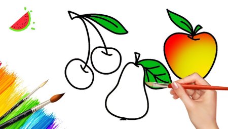 Рисование для детей 5-6 лет фрукты