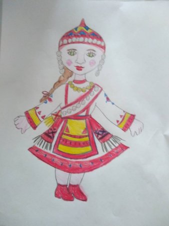 Чувашское платье для рисования