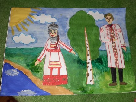 Чувашский костюм для рисования