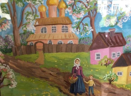 Детские рисунки дорога к храму