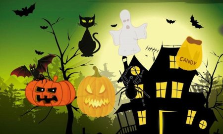 Раскраски на Хэллоуин маленькие