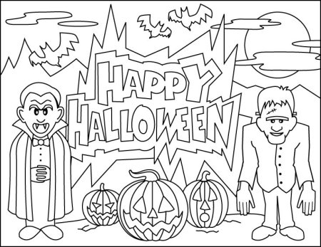 Рисунки на Хэллоуин цветные