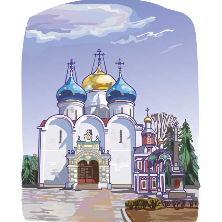 Троице-Сергиева Лавра Сергиев Посад вектор