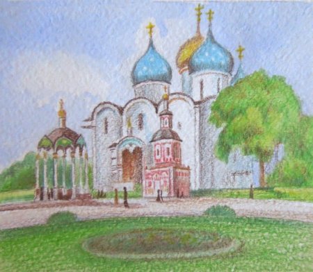 Нарисовать монастырь Троице Сергиева Лавра