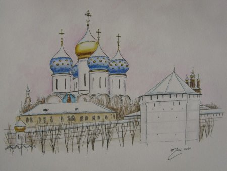 Троице-Сергиева Лавра Сергиев Посад вектор