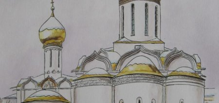 Троице-Сергиева Лавра Сергиев Посад рисунок