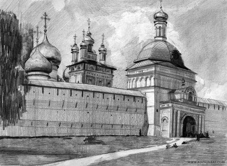 Троице-Сергиева Лавра Сергиев Посад вектор
