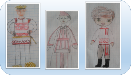 Кукла в русском национальном костюме рисование