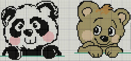 Жаккардовый узор Панда