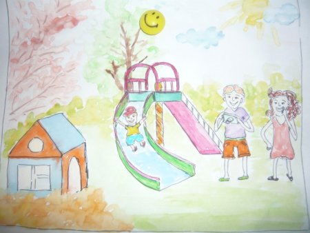 Детский рисунок воспитателя в детский сад