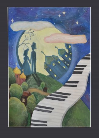 Рисунок к лунной сонате Бетховена