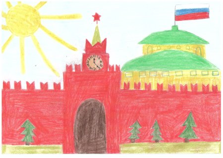 Рисунок Кремля 3 класс по этапам