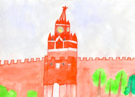 Рисование тема Кремль для дошкольников