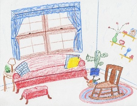 Рисование уголок групповой комнаты в подготовительной группе