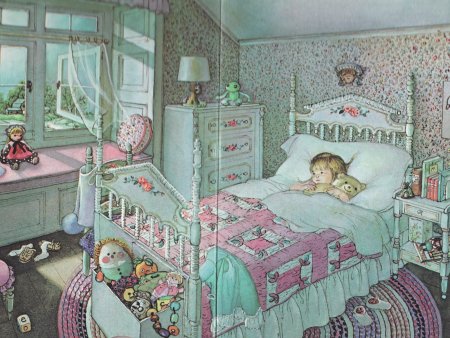 Винтажная детская комната иллюстрация