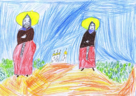 Пётр и Феврония рисунок легкий