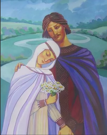 Прорись икона Петра и Февронии