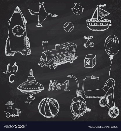 Меловая доска с детским рисунком