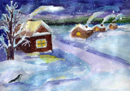 Встреча зимы иллюстрация