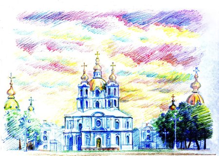 Смольный собор рисунок