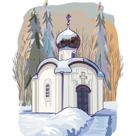 Церковь раскраска для детей простая