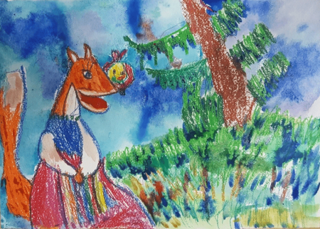Лиса детские рисунки