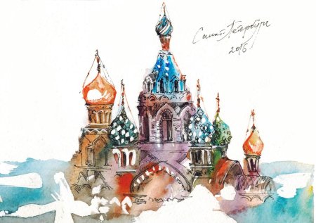 Храм Василия Блаженного скетчинг
