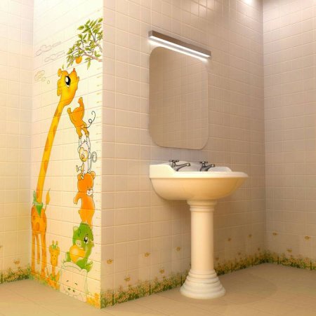 Плитка в ванную с жирафами