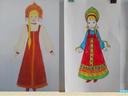 Рисунок русской красавицы