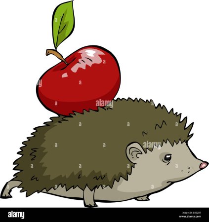 Ежик с яблоком на спине