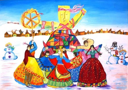 Рисунок на тему народные праздники