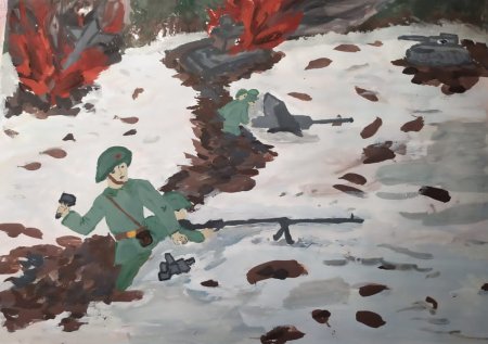 Рисунок на тему битва под Москвой