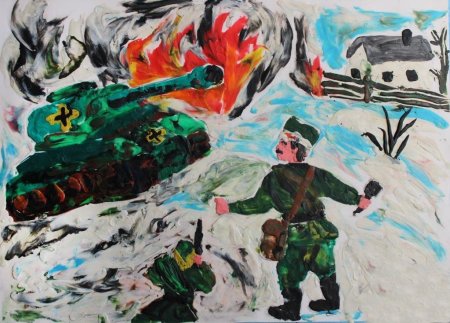 Детские рисунки на тему битва под Москвой