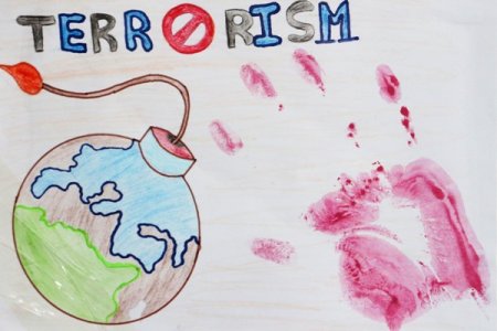 Плакат мы против терроризма