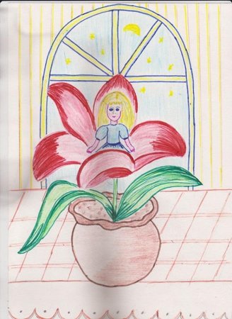 Рисование Дюймовочка