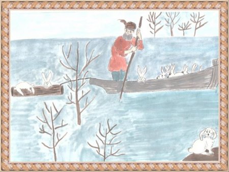 Иллюстрация к сказке дед Мазай и зайцы