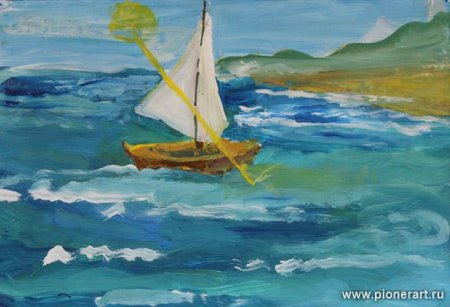 Иллюстрация к стиху Парус Лермонтова