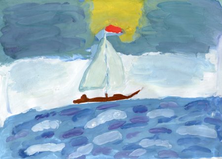 Рисунок к стиху Парус Лермонтова