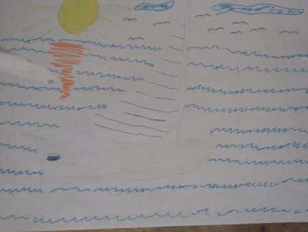 Рисунок к стихотворению Парус Лермонтова 6 класс