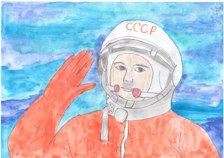 Рисунок Гагарина карандашом